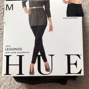 Hue wide waistband leggings brown size medium NEW